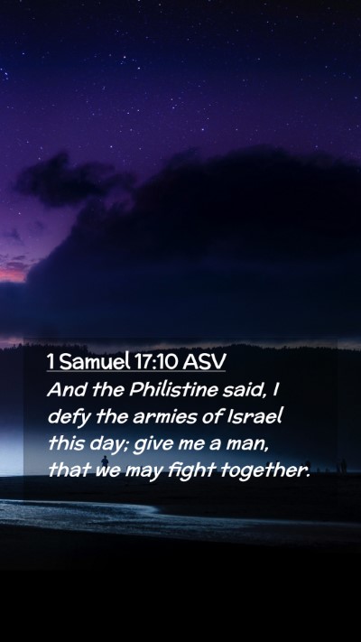 Picture 02 - 1 Samuel 17:10 ASV Mobile Phone Wallpaper - And the Philistine said, I defy the armies of - Mobile Bible Verse Wallpaper