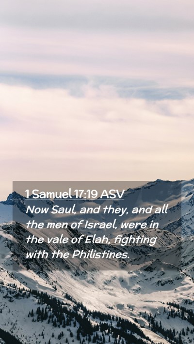 Picture 02 - 1 Samuel 17:19 ASV Mobile Phone Wallpaper - Now Saul, and they, and all the men of Israel, - Mobile Bible Verse Wallpaper