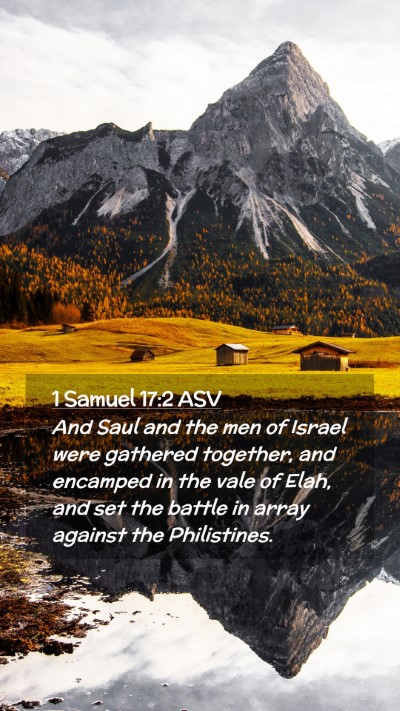 Picture 02 - 1 Samuel 17:2 ASV Mobile Phone Wallpaper - And Saul and the men of Israel were gathered - Mobile Bible Verse Wallpaper