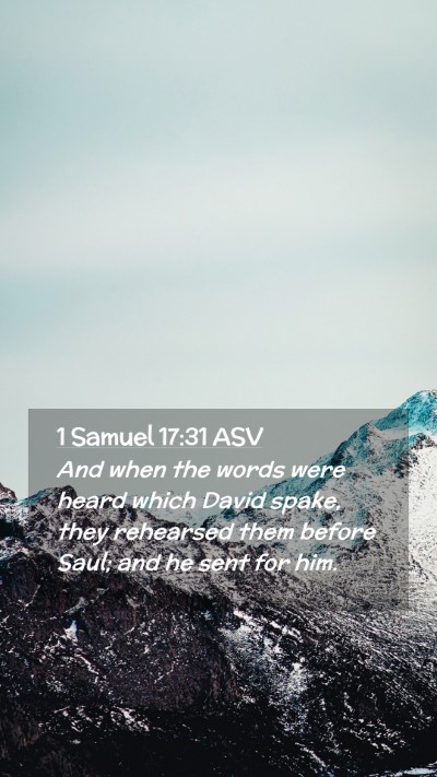 Picture 02 - 1 Samuel 17:31 ASV Mobile Phone Wallpaper - And when the words were heard which David spake, - Mobile Bible Verse Wallpaper
