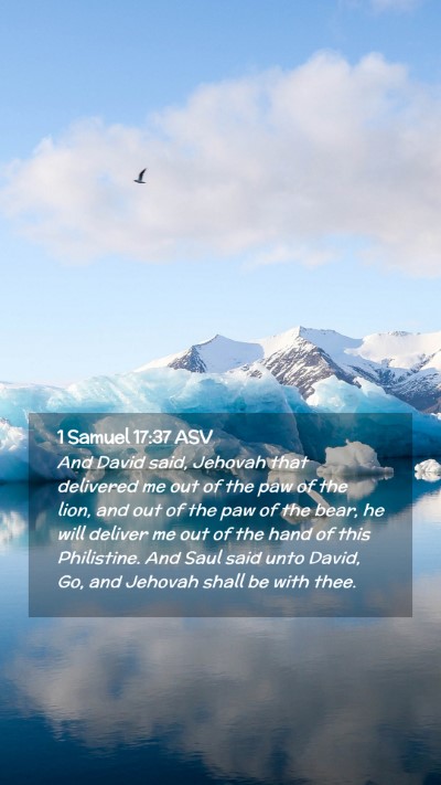 Picture 02 - 1 Samuel 17:37 ASV Mobile Phone Wallpaper - And David said, Jehovah that delivered me out of - Mobile Bible Verse Wallpaper