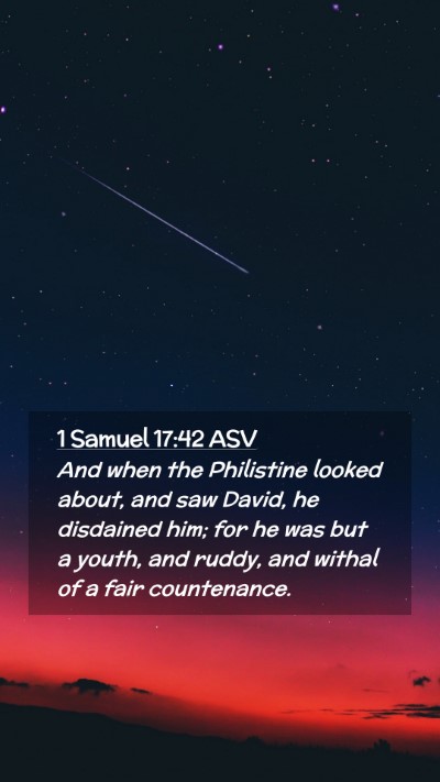 Picture 02 - 1 Samuel 17:42 ASV Mobile Phone Wallpaper - And when the Philistine looked about, and saw - Mobile Bible Verse Wallpaper