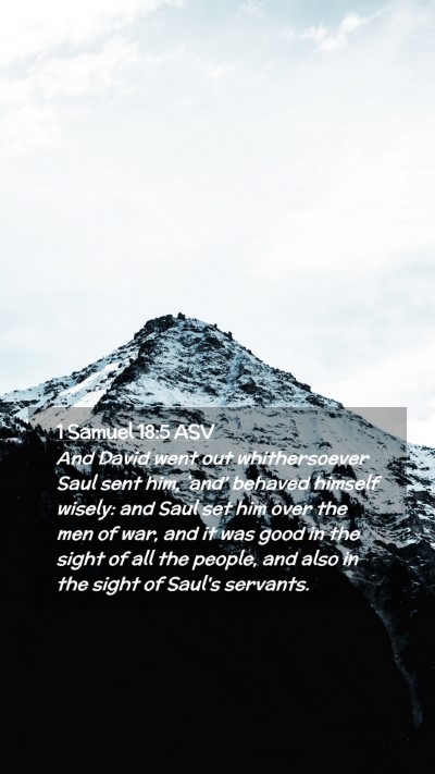 Picture 02 - 1 Samuel 18:5 ASV Mobile Phone Wallpaper - And David went out whithersoever Saul sent him, - Mobile Bible Verse Wallpaper