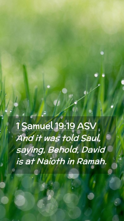 Picture 02 - 1 Samuel 19:19 ASV Mobile Phone Wallpaper - And it was told Saul, saying, Behold, David is at - Mobile Bible Verse Wallpaper