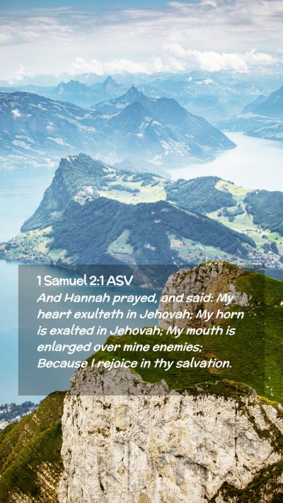 Picture 02 - 1 Samuel 2:1 ASV Mobile Phone Wallpaper - And Hannah prayed, and said: My heart exulteth in - Mobile Bible Verse Wallpaper