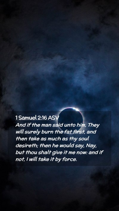 Picture 02 - 1 Samuel 2:16 ASV Mobile Phone Wallpaper - And if the man said unto him, They will surely - Mobile Bible Verse Wallpaper