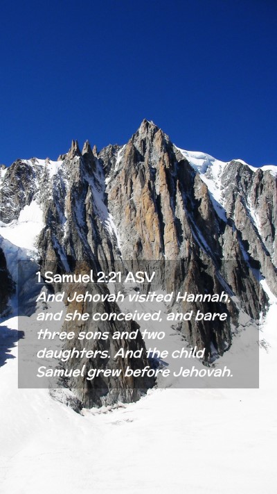 Picture 02 - 1 Samuel 2:21 ASV Mobile Phone Wallpaper - And Jehovah visited Hannah, and she conceived, - Mobile Bible Verse Wallpaper