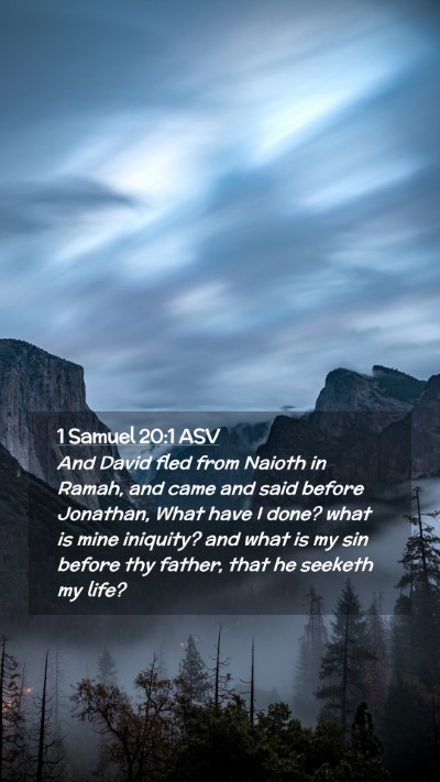Picture 02 - 1 Samuel 20:1 ASV Mobile Phone Wallpaper - And David fled from Naioth in Ramah, and came and - Mobile Bible Verse Wallpaper