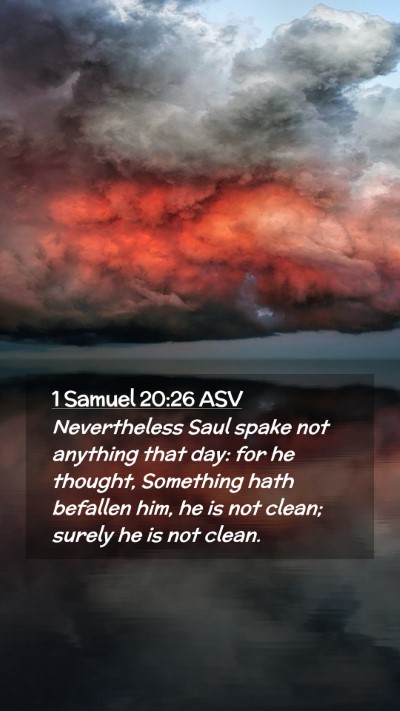 Picture 02 - 1 Samuel 20:26 ASV Mobile Phone Wallpaper - Nevertheless Saul spake not anything that day: - Mobile Bible Verse Wallpaper