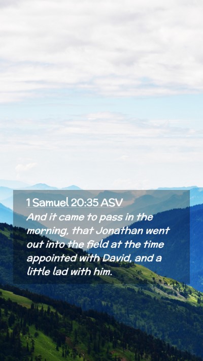 Picture 02 - 1 Samuel 20:35 ASV Mobile Phone Wallpaper - And it came to pass in the morning, that Jonathan - Mobile Bible Verse Wallpaper