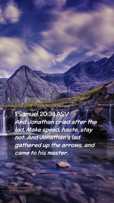 Picture 02 - 1 Samuel 20:38 ASV Mobile Phone Wallpaper - And Jonathan cried after the lad, Make speed, - Mobile Bible Verse Wallpaper