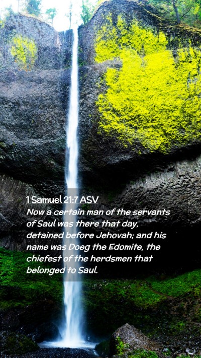Picture 02 - 1 Samuel 21:7 ASV Mobile Phone Wallpaper - Now a certain man of the servants of Saul was - Mobile Bible Verse Wallpaper