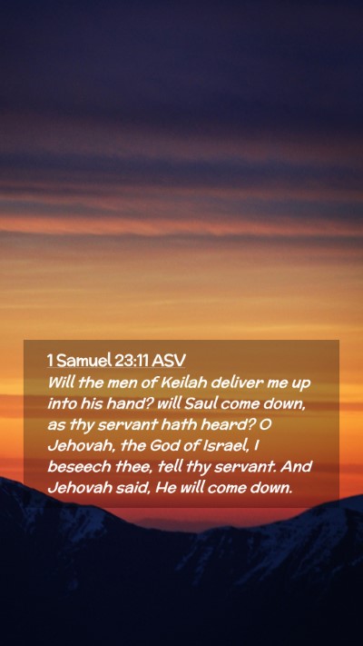 Picture 02 - 1 Samuel 23:11 ASV Mobile Phone Wallpaper - Will the men of Keilah deliver me up into his - Mobile Bible Verse Wallpaper