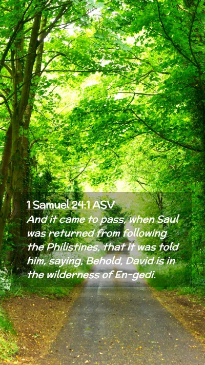 Picture 02 - 1 Samuel 24:1 ASV Mobile Phone Wallpaper - And it came to pass, when Saul was returned from - Mobile Bible Verse Wallpaper