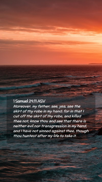 Picture 02 - 1 Samuel 24:11 ASV Mobile Phone Wallpaper - Moreover, my father, see, yea, see the skirt of - Mobile Bible Verse Wallpaper