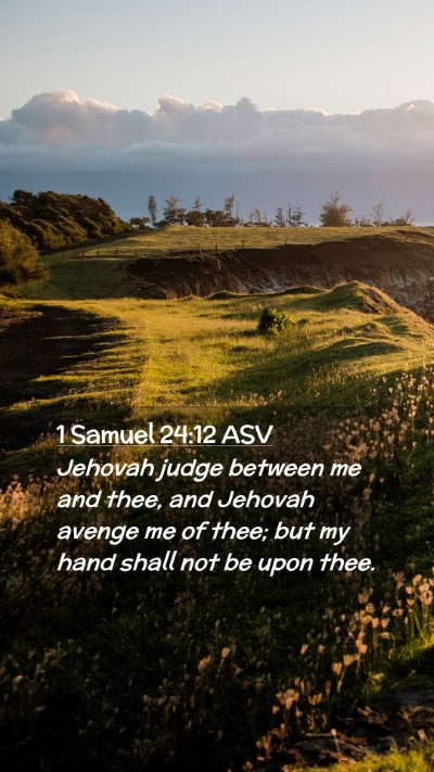 Picture 02 - 1 Samuel 24:12 ASV Mobile Phone Wallpaper - Jehovah judge between me and thee, and Jehovah - Mobile Bible Verse Wallpaper