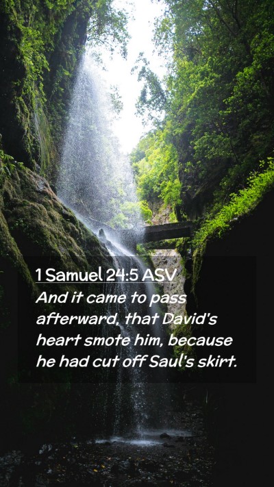 Picture 02 - 1 Samuel 24:5 ASV Mobile Phone Wallpaper - And it came to pass afterward, that David's heart - Mobile Bible Verse Wallpaper