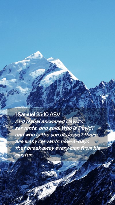 Picture 02 - 1 Samuel 25:10 ASV Mobile Phone Wallpaper - And Nabal answered David's servants, and said, - Mobile Bible Verse Wallpaper