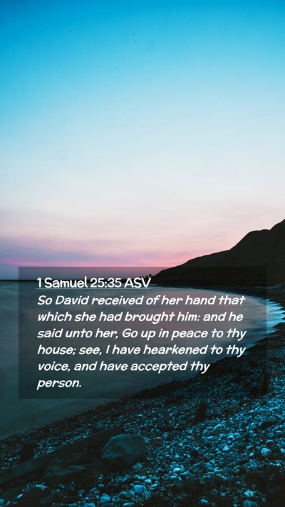 Picture 02 - 1 Samuel 25:35 ASV Mobile Phone Wallpaper - So David received of her hand that which she had - Mobile Bible Verse Wallpaper