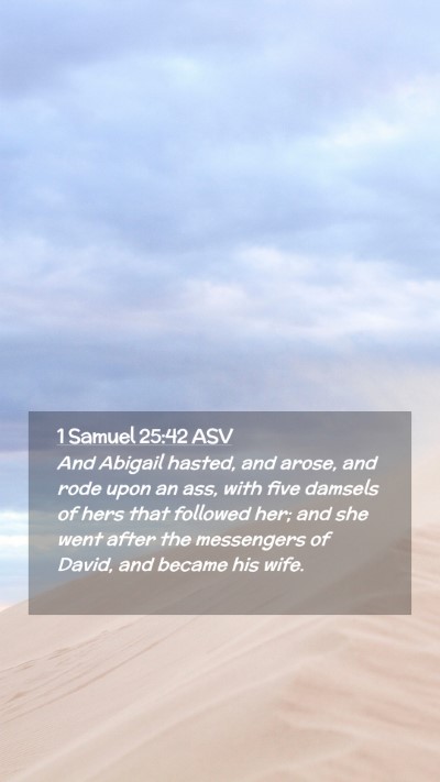 Picture 02 - 1 Samuel 25:42 ASV Mobile Phone Wallpaper - And Abigail hasted, and arose, and rode upon an - Mobile Bible Verse Wallpaper