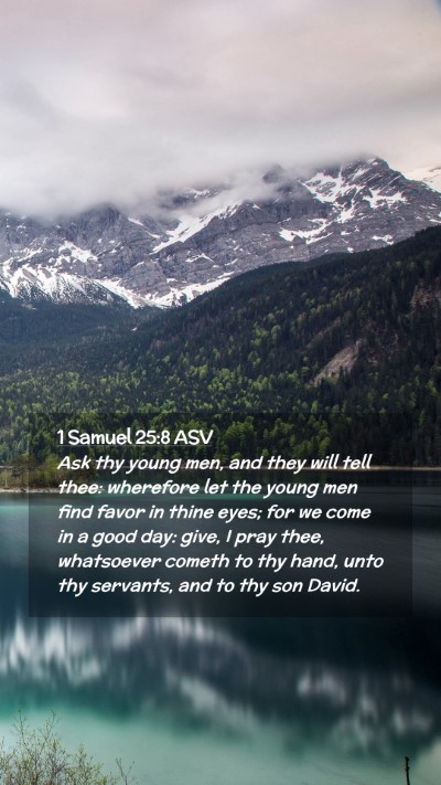 Picture 02 - 1 Samuel 25:8 ASV Mobile Phone Wallpaper - Ask thy young men, and they will tell thee: - Mobile Bible Verse Wallpaper