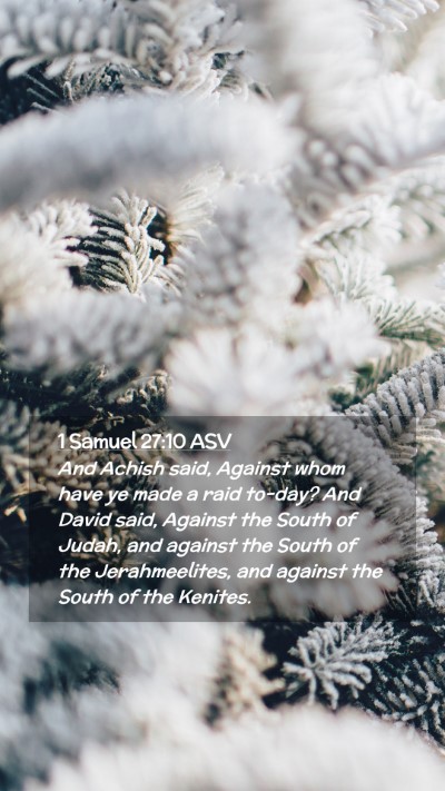 Picture 02 - 1 Samuel 27:10 ASV Mobile Phone Wallpaper - And Achish said, Against whom have ye made a raid - Mobile Bible Verse Wallpaper