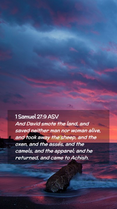 Picture 02 - 1 Samuel 27:9 ASV Mobile Phone Wallpaper - And David smote the land, and saved neither man - Mobile Bible Verse Wallpaper