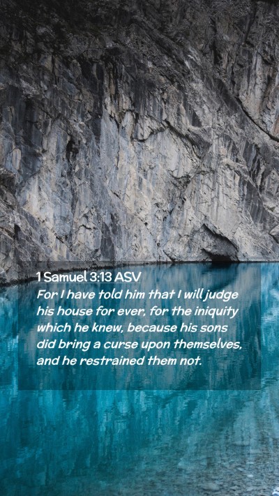 Picture 02 - 1 Samuel 3:13 ASV Mobile Phone Wallpaper - For I have told him that I will judge his house - Mobile Bible Verse Wallpaper