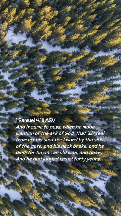 Picture 02 - 1 Samuel 4:18 ASV Mobile Phone Wallpaper - And it came to pass, when he made mention of the - Mobile Bible Verse Wallpaper