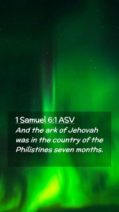 Picture 02 - 1 Samuel 6:1 ASV Mobile Phone Wallpaper - And the ark of Jehovah was in the country of the - Mobile Bible Verse Wallpaper