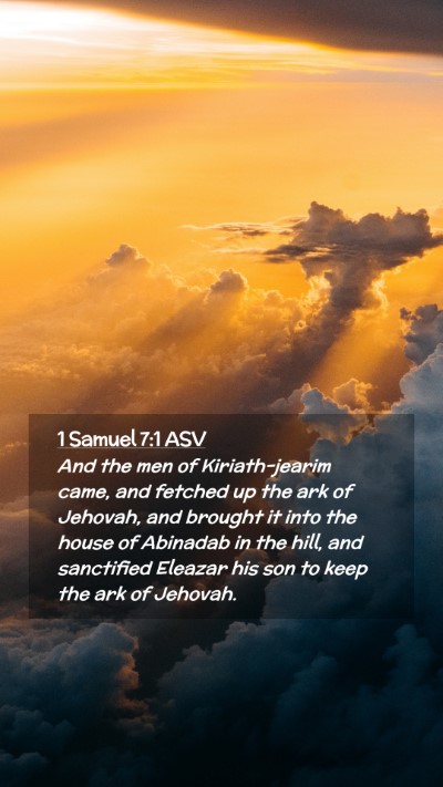 Picture 02 - 1 Samuel 7:1 ASV Mobile Phone Wallpaper - And the men of Kiriath-jearim came, and fetched - Mobile Bible Verse Wallpaper