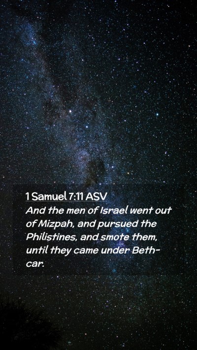 Picture 02 - 1 Samuel 7:11 ASV Mobile Phone Wallpaper - And the men of Israel went out of Mizpah, and - Mobile Bible Verse Wallpaper