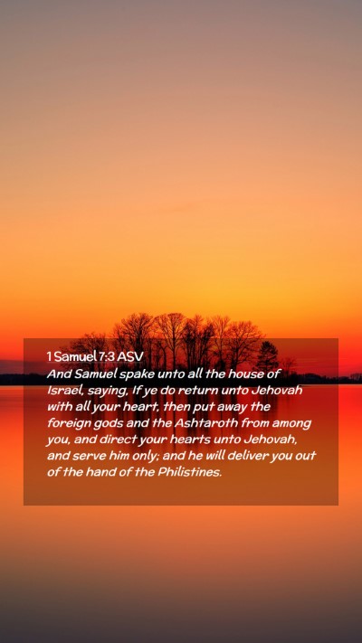 Picture 02 - 1 Samuel 7:3 ASV Mobile Phone Wallpaper - And Samuel spake unto all the house of Israel, - Mobile Bible Verse Wallpaper