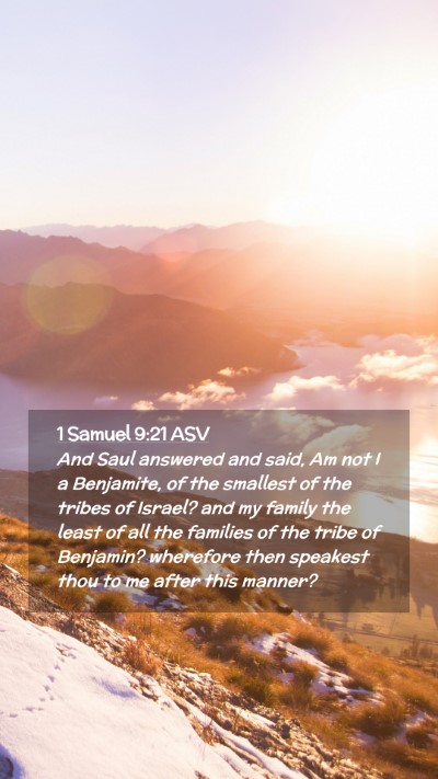 Picture 02 - 1 Samuel 9:21 ASV Mobile Phone Wallpaper - And Saul answered and said, Am not I a Benjamite, - Mobile Bible Verse Wallpaper