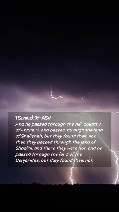 Picture 02 - 1 Samuel 9:4 ASV Mobile Phone Wallpaper - And he passed through the hill-country of - Mobile Bible Verse Wallpaper
