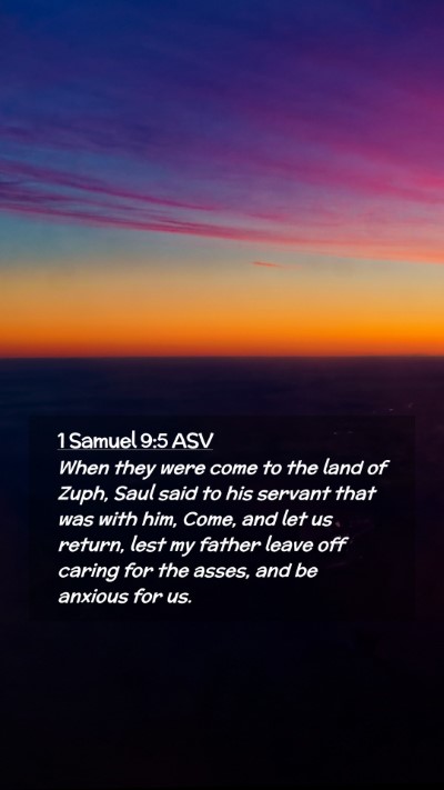 Picture 02 - 1 Samuel 9:5 ASV Mobile Phone Wallpaper - When they were come to the land of Zuph, Saul - Mobile Bible Verse Wallpaper