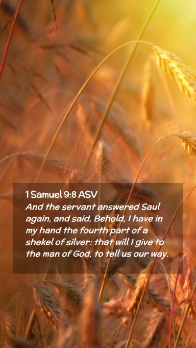 Picture 02 - 1 Samuel 9:8 ASV Mobile Phone Wallpaper - And the servant answered Saul again, and said, - Mobile Bible Verse Wallpaper