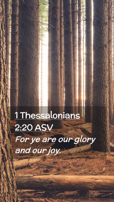 Picture 02 - 1 Thessalonians 2:20 ASV Mobile Phone Wallpaper - For ye are our glory and our - Mobile Bible Verse Wallpaper