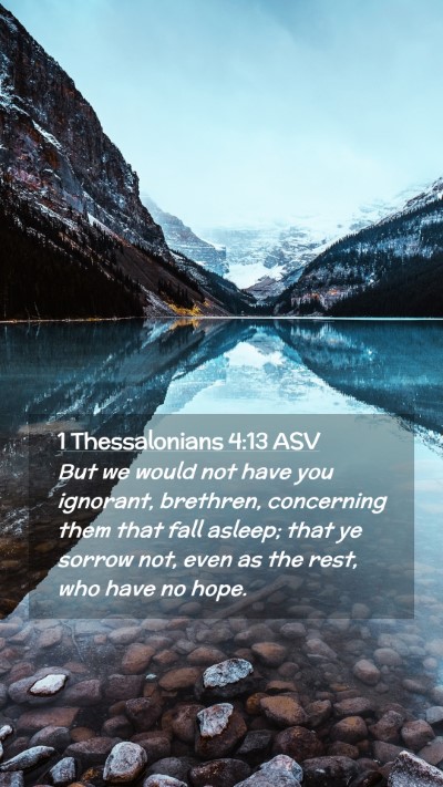 Picture 02 - 1 Thessalonians 4:13 ASV Mobile Phone Wallpaper - But we would not have you ignorant, brethren, - Mobile Bible Verse Wallpaper