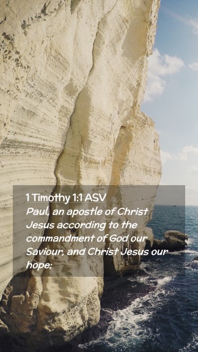 Picture 02 - 1 Timothy 1:1 ASV Mobile Phone Wallpaper - Paul, an apostle of Christ Jesus according to the - Mobile Bible Verse Wallpaper