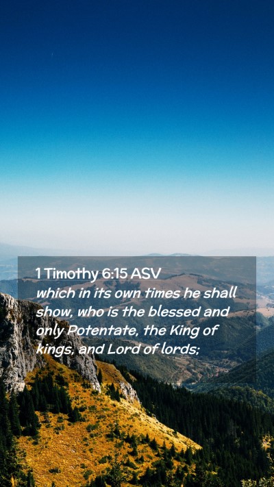 Picture 02 - 1 Timothy 6:15 ASV Mobile Phone Wallpaper - which in its own times he shall show, who is the - Mobile Bible Verse Wallpaper