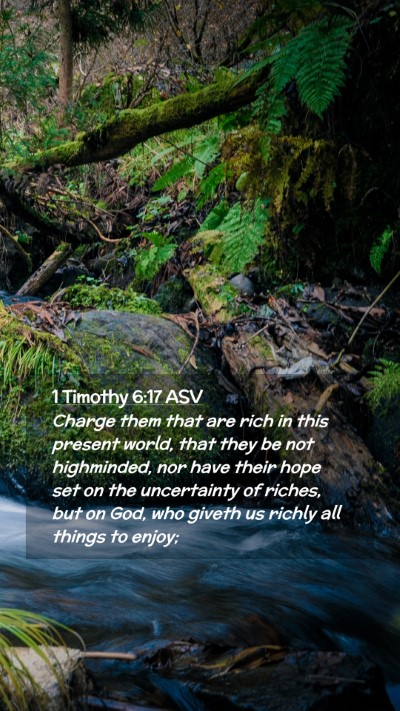 Picture 02 - 1 Timothy 6:17 ASV Mobile Phone Wallpaper - Charge them that are rich in this present world, - Mobile Bible Verse Wallpaper