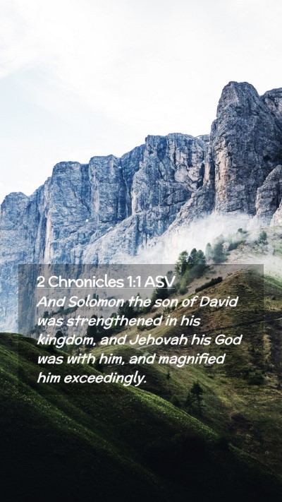Picture 02 - 2 Chronicles 1:1 ASV Mobile Phone Wallpaper - And Solomon the son of David was strengthened in - Mobile Bible Verse Wallpaper