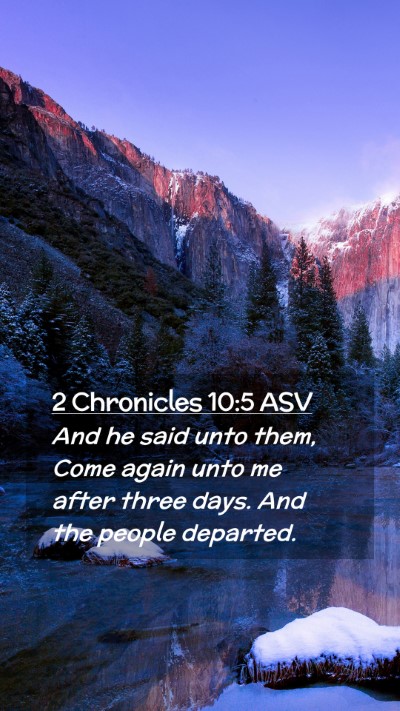Picture 02 - 2 Chronicles 10:5 ASV Mobile Phone Wallpaper - And he said unto them, Come again unto me after - Mobile Bible Verse Wallpaper