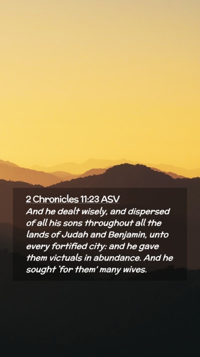 Picture 02 - 2 Chronicles 11:23 ASV Mobile Phone Wallpaper - And he dealt wisely, and dispersed of all his - Mobile Bible Verse Wallpaper