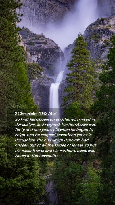 Picture 02 - 2 Chronicles 12:13 ASV Mobile Phone Wallpaper - So king Rehoboam strengthened himself in - Mobile Bible Verse Wallpaper