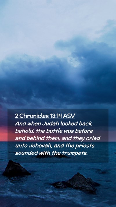 Picture 02 - 2 Chronicles 13:14 ASV Mobile Phone Wallpaper - And when Judah looked back, behold, the battle - Mobile Bible Verse Wallpaper