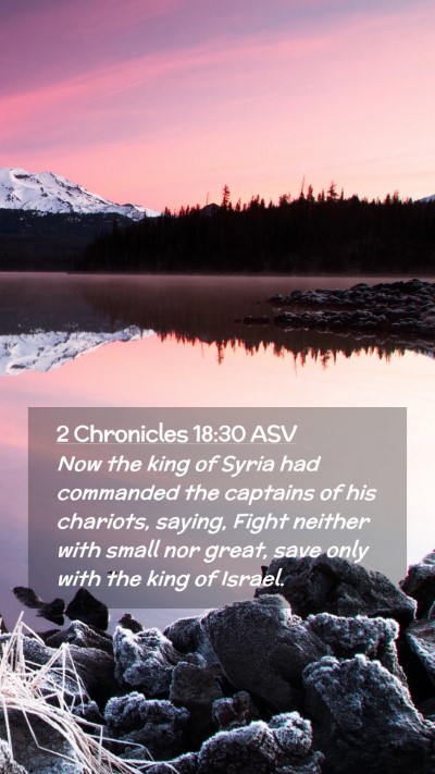 Picture 02 - 2 Chronicles 18:30 ASV Mobile Phone Wallpaper - Now the king of Syria had commanded the captains - Mobile Bible Verse Wallpaper