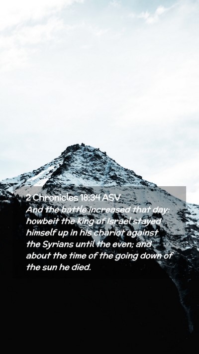 Picture 02 - 2 Chronicles 18:34 ASV Mobile Phone Wallpaper - And the battle increased that day: howbeit the - Mobile Bible Verse Wallpaper