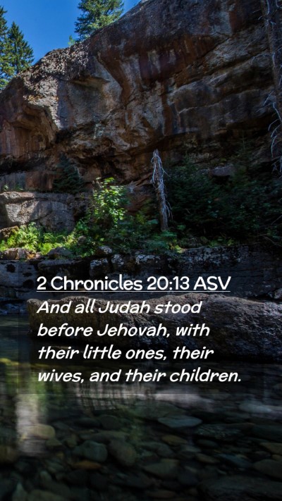 Picture 02 - 2 Chronicles 20:13 ASV Mobile Phone Wallpaper - And all Judah stood before Jehovah, with their - Mobile Bible Verse Wallpaper